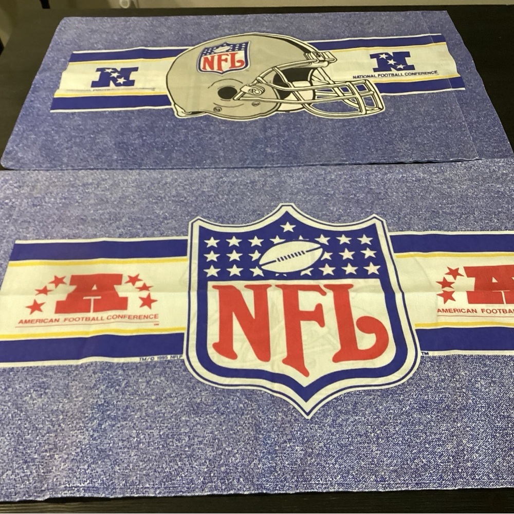 NFL Football Helmet 2 Standard Pillowcases The Bibb Company Vintage 90s Dorm